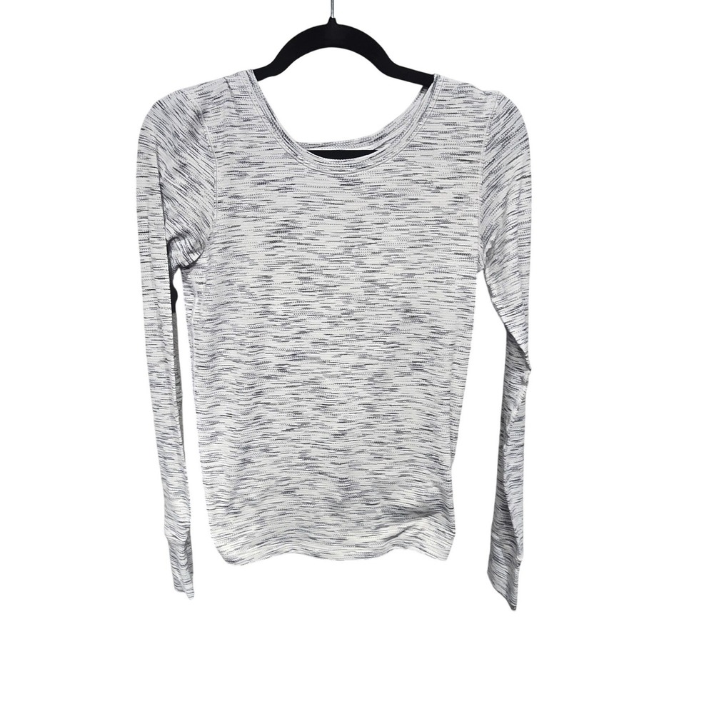 Lululemon Get Set Long Sleeve Top Gray Space Dye Open Back Yoga Shirt Womens S?